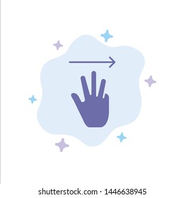 Hand, Hand Cursor, Up, Right Blue Icon on Abstract Cloud Background
