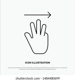Hand, Hand Cursor, Up, Right Line Icon Vector. Vector Icon Template background