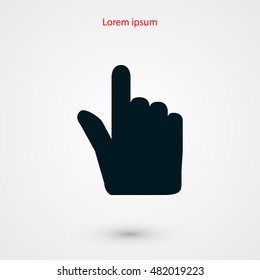 Hand cursor vector icon, flat design best vector icon