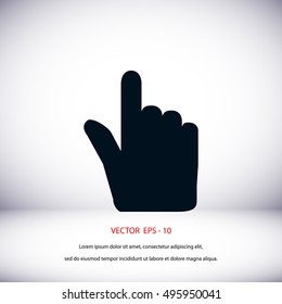 Hand cursor vector icon, flat design best vector icon