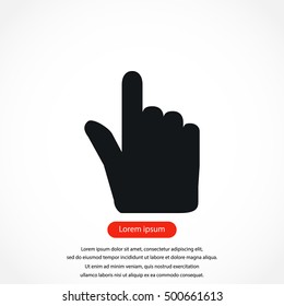 Hand cursor vector icon, flat design best vector icon