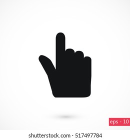 Hand cursor vector icon, flat design best vector icon