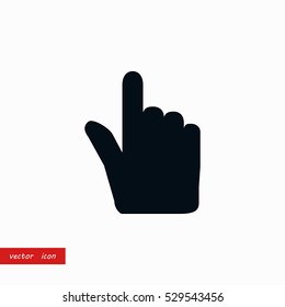 Hand cursor vector icon, flat design best vector icon