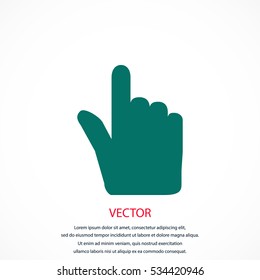 Hand cursor vector icon, flat design best vector icon