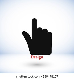 Hand cursor vector icon, flat design best vector icon