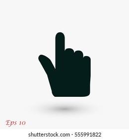 Hand cursor vector icon, flat design best vector icon