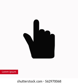 Hand cursor vector icon, flat design best vector icon