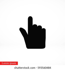 Hand cursor vector icon, flat design best vector icon