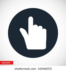 Hand cursor vector icon, flat design best vector icon