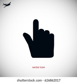 Hand cursor vector icon, flat design best vector icon