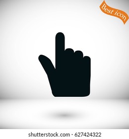 Hand cursor vector icon, flat design best vector icon