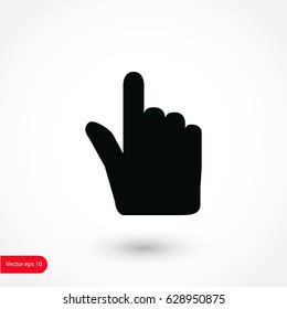 Hand cursor vector icon, flat design best vector icon