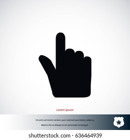 Hand cursor vector icon, flat design best vector icon