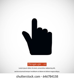 Hand cursor vector icon, flat design best vector icon