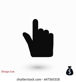 Hand cursor vector icon, flat design best vector icon