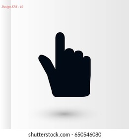 Hand cursor vector icon, flat design best vector icon