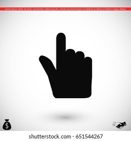 Hand cursor vector icon, flat design best vector icon