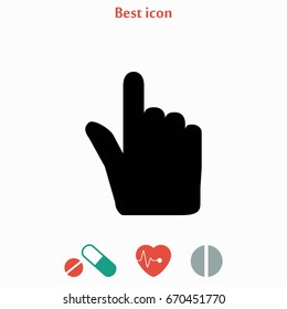 Hand cursor vector icon, flat design best vector icon