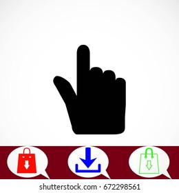 Hand cursor vector icon, flat design best vector icon