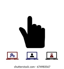 Hand cursor vector icon, flat design best vector icon