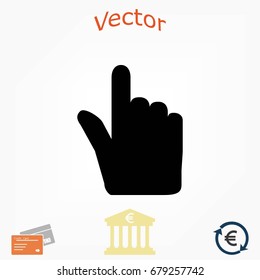 Hand cursor vector icon, flat design best vector icon