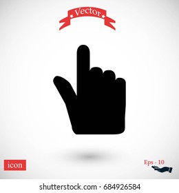 Hand cursor vector icon, flat design best vector icon