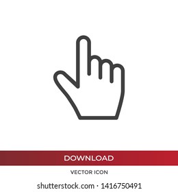 Hand cursor vector icon in modern design style for web site and mobile app