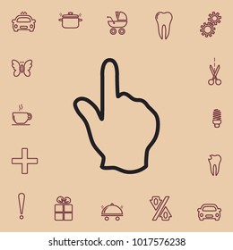 Hand cursor vector outline icon