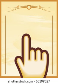 Hand cursor with vintage background