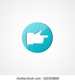 Hand cursor web icon on white background
