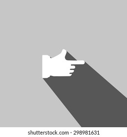 Hand cursor web icon on white background