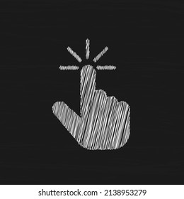 Hand cursor white sketch vector icon for web, computer and mobile app