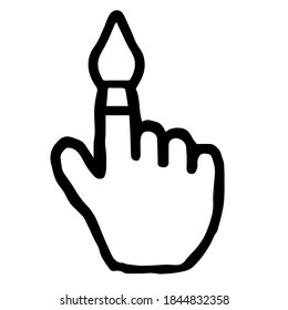 Hand Cursor023 (Brush) : Doodle Icon: Hand drawn vector Icon like woodblock print