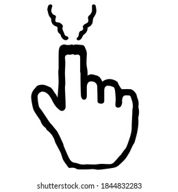 Cursor de mano048 (Cigarrillo): Icono de Doodle: Vector dibujado a mano Icono como la impresión de bloques de madera