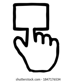 Hand Cursor060 (Board): Doodle Icon: Hand drawn vector Icon like woodblock print