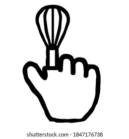 Hand Cursor066 (Whisk): Doodle Icon: Hand drawn vector Icon like woodblock print