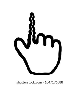 Hand Cursor100 (Withering): Doodle Icon: Hand drawn vector Icon like woodblock print