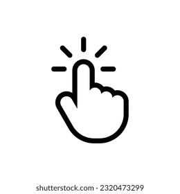 hand cursors icon click isolated on white background.