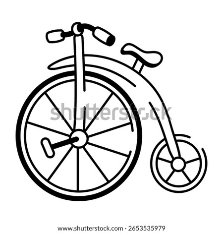 A hand dA doodle style icon depicting detective
rawn style icon representing penny farthing
