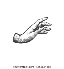 hand are dancing scratchboard drawing