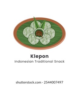 Hand Daran Vector Illustration Of Indonesian Traditional Cakes Klepon