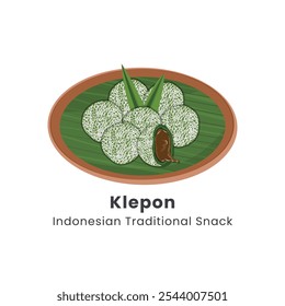 Hand Daran Vector Illustration Of Indonesian Traditional Cakes Klepon