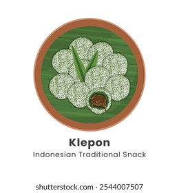 Hand Daran Vector Illustration Of Indonesian Traditional Cakes Klepon