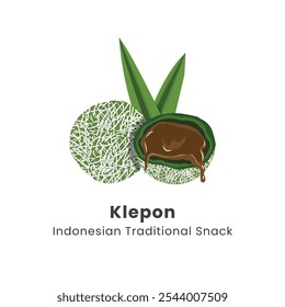 Hand Daran Vector Illustration Of Indonesian Traditional Cakes Klepon