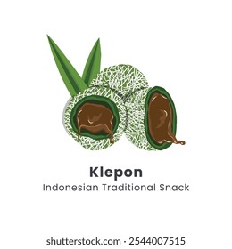 Hand Daran Vector Illustration Of Indonesian Traditional Cakes Klepon