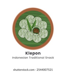 Hand Daran Vector Illustration Of Indonesian Traditional Cakes Klepon