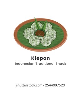 Hand Daran Vector Illustration Of Indonesian Traditional Cakes Klepon