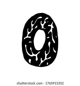 Hand dawn vector letter O isolated on white background. English alphabet capital letters with floral design. Beautiful spring illustration. Typography template
