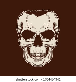 hand ddaannskull head vector template 