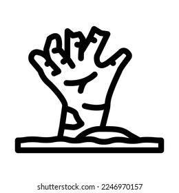 hand dead zombie line icon vector. hand dead zombie sign. isolated contour symbol black illustration